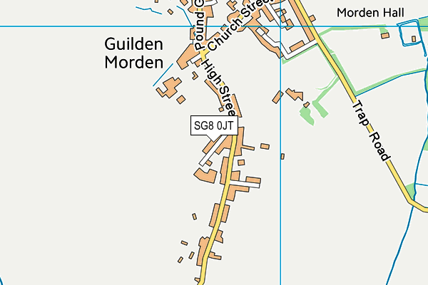 SG8 0JT map - OS VectorMap District (Ordnance Survey)