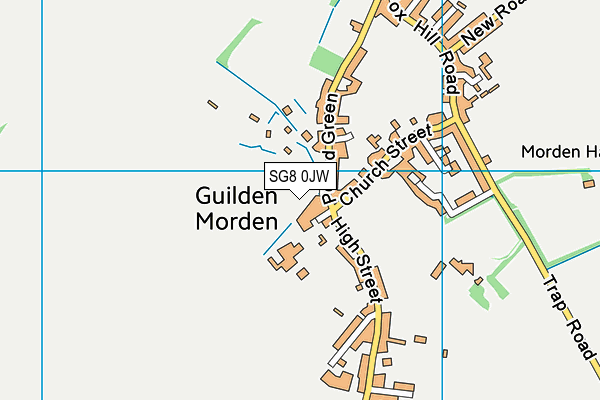 SG8 0JW map - OS VectorMap District (Ordnance Survey)