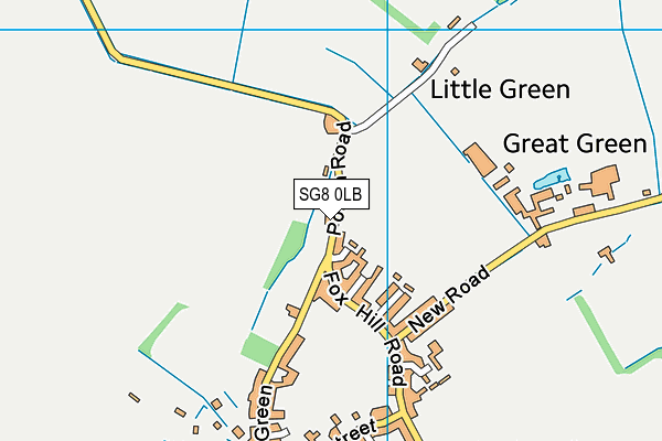 SG8 0LB map - OS VectorMap District (Ordnance Survey)