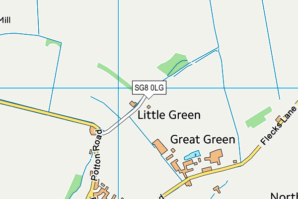 SG8 0LG map - OS VectorMap District (Ordnance Survey)