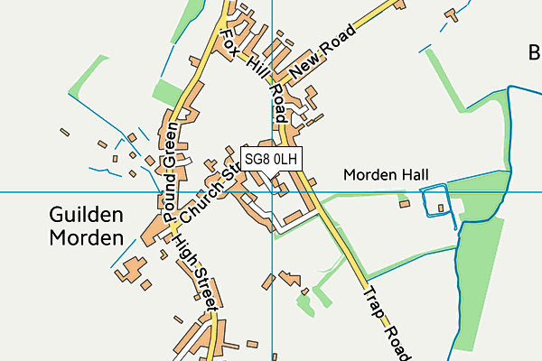 SG8 0LH map - OS VectorMap District (Ordnance Survey)