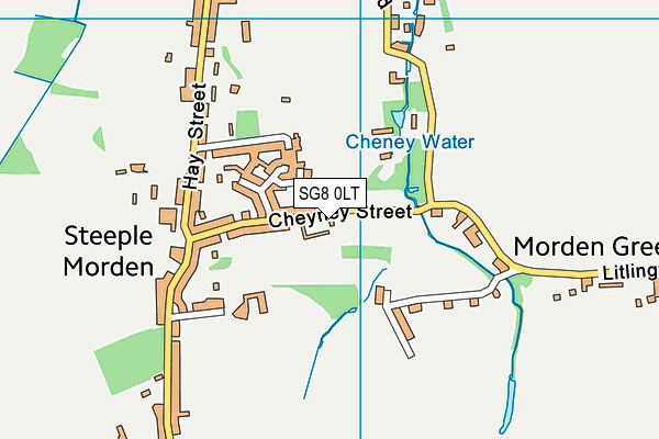 SG8 0LT map - OS VectorMap District (Ordnance Survey)
