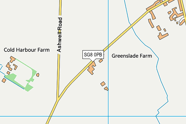 SG8 0PB map - OS VectorMap District (Ordnance Survey)