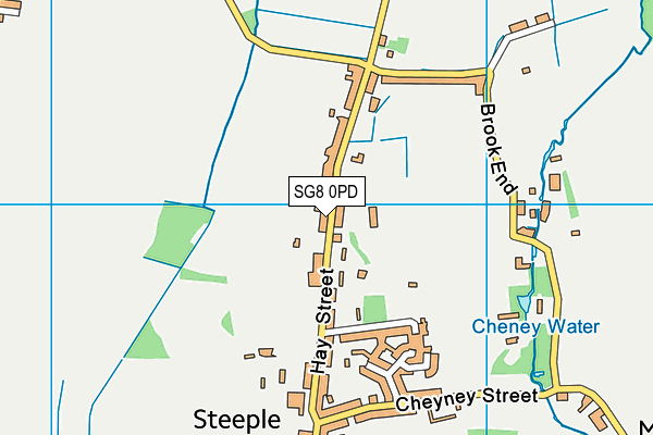 SG8 0PD map - OS VectorMap District (Ordnance Survey)