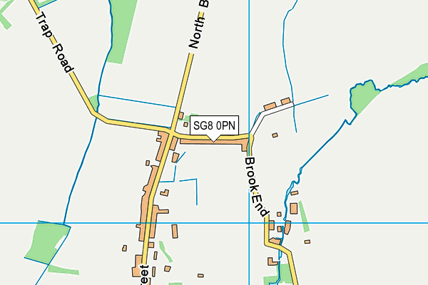 SG8 0PN map - OS VectorMap District (Ordnance Survey)