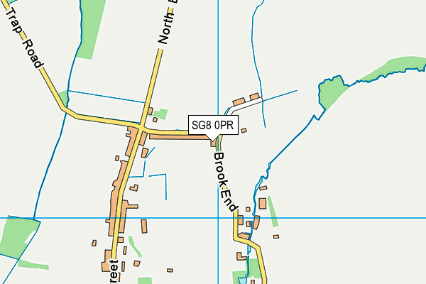 SG8 0PR map - OS VectorMap District (Ordnance Survey)