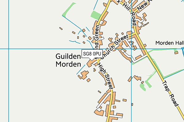 SG8 0PU map - OS VectorMap District (Ordnance Survey)