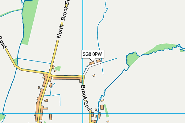 SG8 0PW map - OS VectorMap District (Ordnance Survey)