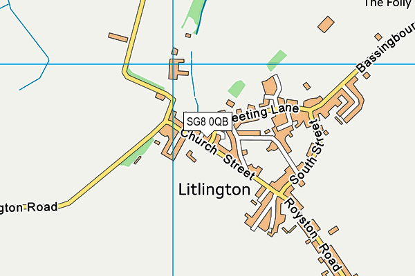 SG8 0QB map - OS VectorMap District (Ordnance Survey)