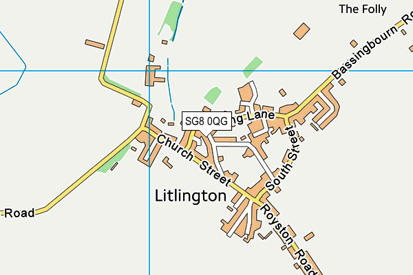 SG8 0QG map - OS VectorMap District (Ordnance Survey)