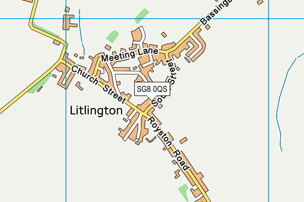 SG8 0QS map - OS VectorMap District (Ordnance Survey)