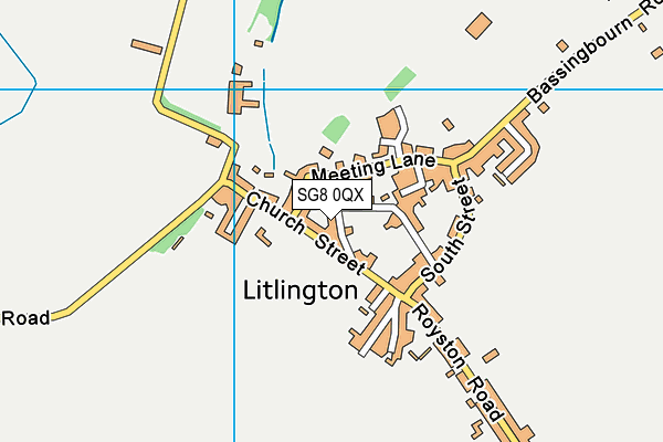 SG8 0QX map - OS VectorMap District (Ordnance Survey)