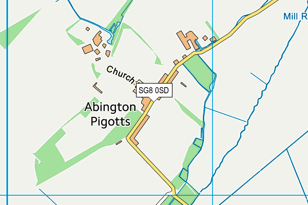 SG8 0SD map - OS VectorMap District (Ordnance Survey)