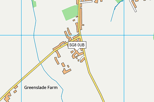 SG8 0UB map - OS VectorMap District (Ordnance Survey)