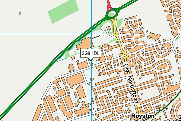 SG8 1DL map - OS VectorMap District (Ordnance Survey)