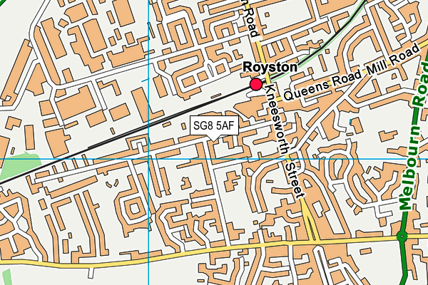 SG8 5AF map - OS VectorMap District (Ordnance Survey)