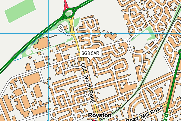 SG8 5AR map - OS VectorMap District (Ordnance Survey)