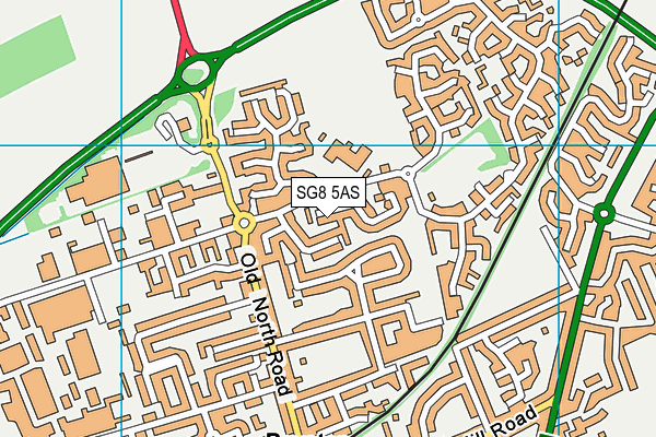 SG8 5AS map - OS VectorMap District (Ordnance Survey)