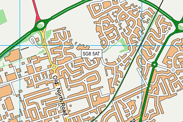 SG8 5AT map - OS VectorMap District (Ordnance Survey)