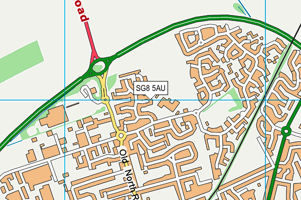 SG8 5AU map - OS VectorMap District (Ordnance Survey)