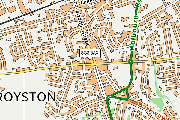 SG8 5AX map - OS VectorMap District (Ordnance Survey)