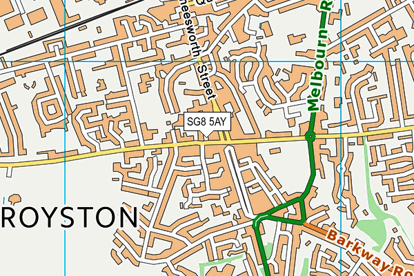 SG8 5AY map - OS VectorMap District (Ordnance Survey)