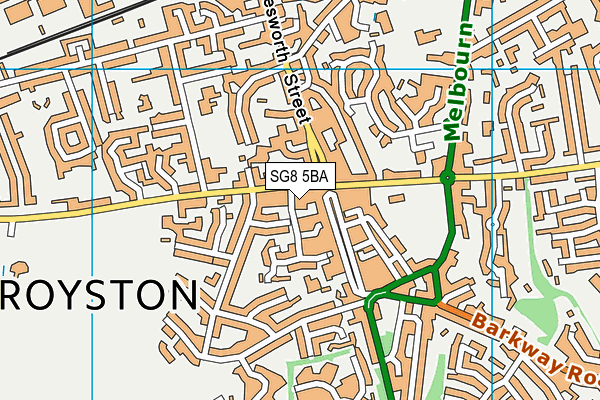 SG8 5BA map - OS VectorMap District (Ordnance Survey)