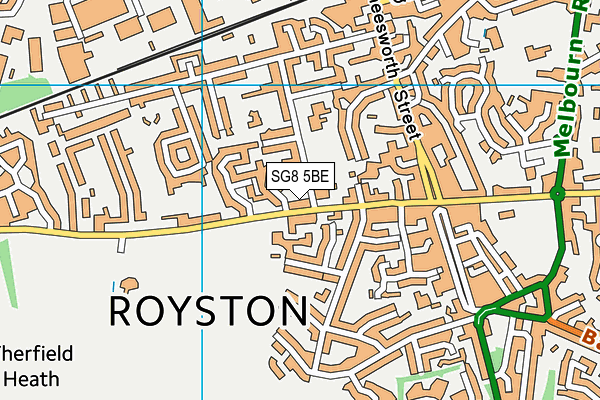 SG8 5BE map - OS VectorMap District (Ordnance Survey)