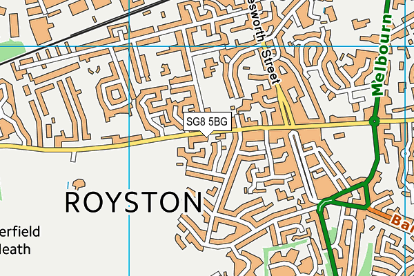 Heath Sports Club map (SG8 5BG) - OS VectorMap District (Ordnance Survey)