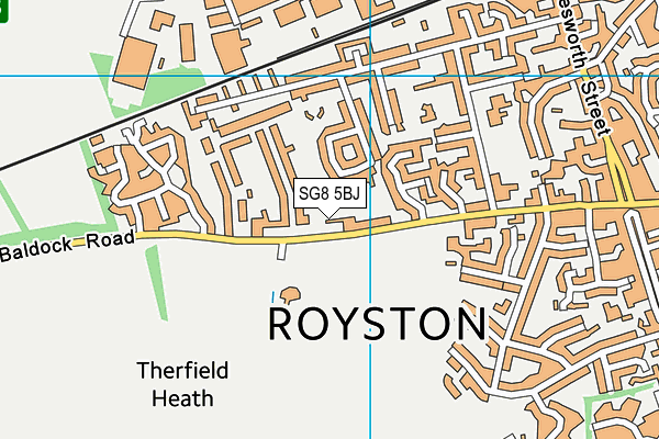 SG8 5BJ map - OS VectorMap District (Ordnance Survey)