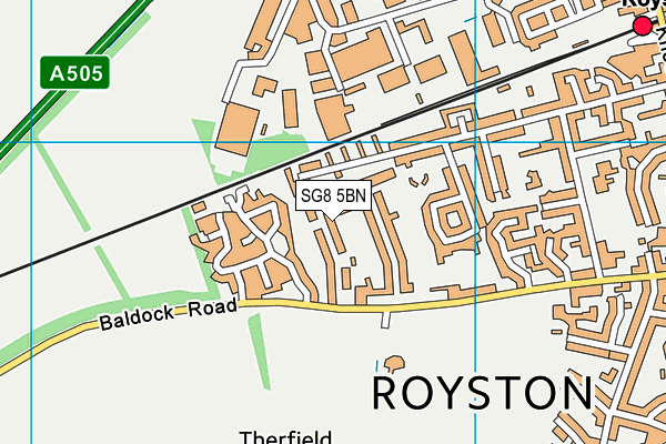 SG8 5BN map - OS VectorMap District (Ordnance Survey)