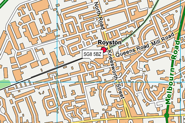 SG8 5BZ map - OS VectorMap District (Ordnance Survey)
