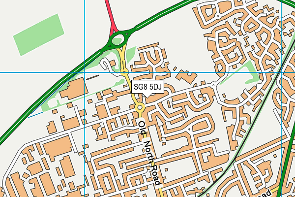 SG8 5DJ map - OS VectorMap District (Ordnance Survey)
