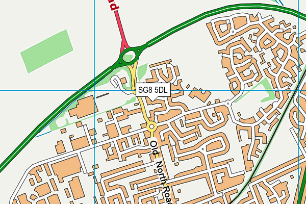 SG8 5DL map - OS VectorMap District (Ordnance Survey)