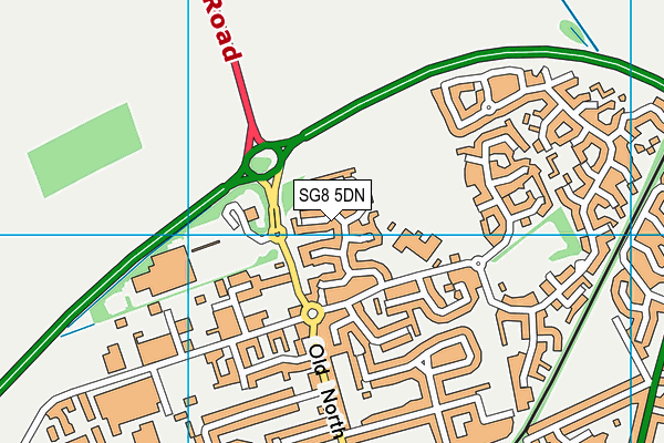 SG8 5DN map - OS VectorMap District (Ordnance Survey)