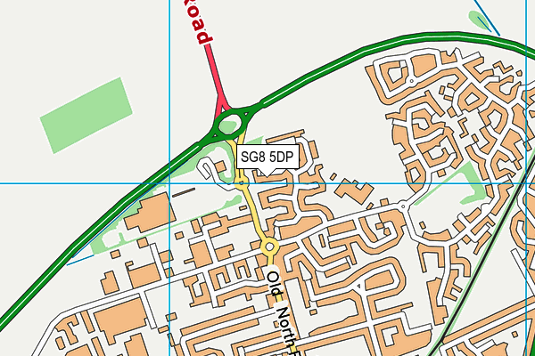 SG8 5DP map - OS VectorMap District (Ordnance Survey)