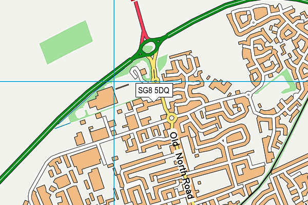 SG8 5DQ map - OS VectorMap District (Ordnance Survey)