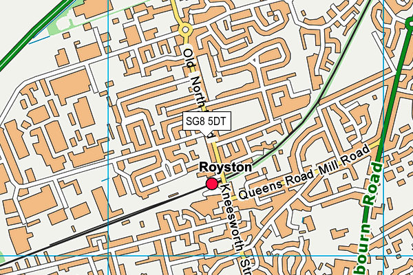 SG8 5DT map - OS VectorMap District (Ordnance Survey)