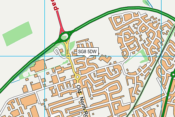 SG8 5DW map - OS VectorMap District (Ordnance Survey)