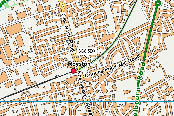 SG8 5DX map - OS VectorMap District (Ordnance Survey)