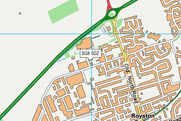 SG8 5DZ map - OS VectorMap District (Ordnance Survey)