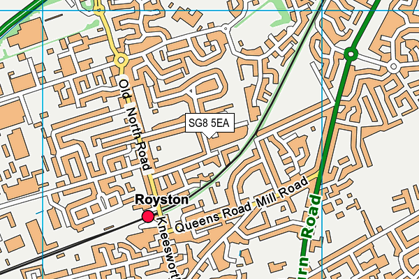 SG8 5EA map - OS VectorMap District (Ordnance Survey)