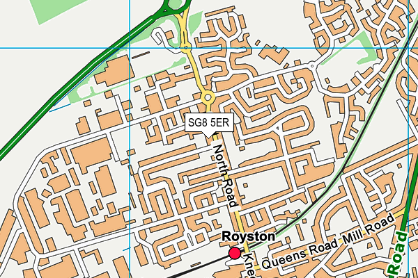 SG8 5ER map - OS VectorMap District (Ordnance Survey)