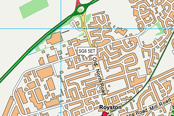 SG8 5ET map - OS VectorMap District (Ordnance Survey)