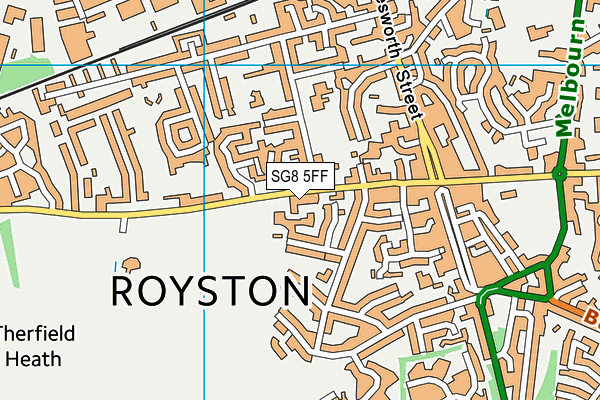 SG8 5FF map - OS VectorMap District (Ordnance Survey)