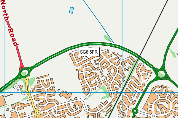 SG8 5FR map - OS VectorMap District (Ordnance Survey)