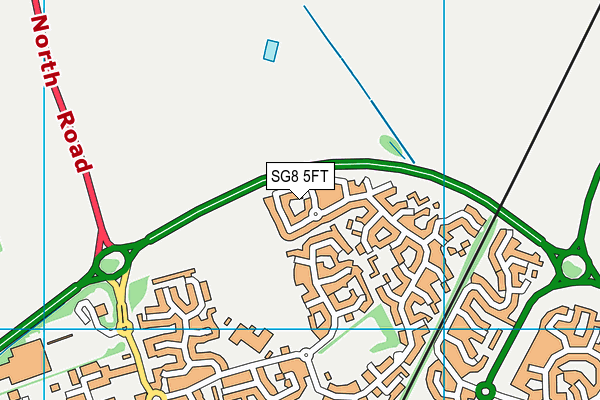 SG8 5FT map - OS VectorMap District (Ordnance Survey)