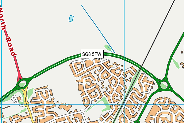 SG8 5FW map - OS VectorMap District (Ordnance Survey)