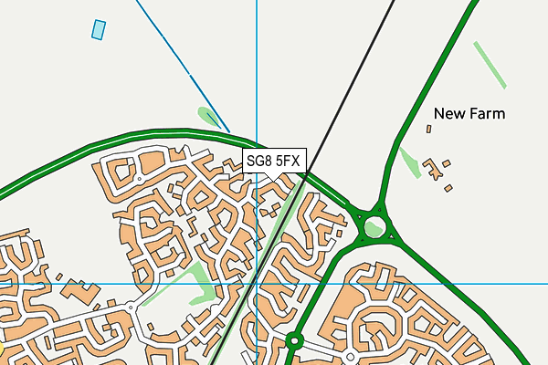 SG8 5FX map - OS VectorMap District (Ordnance Survey)