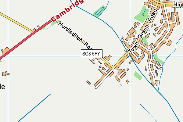 SG8 5FY map - OS VectorMap District (Ordnance Survey)